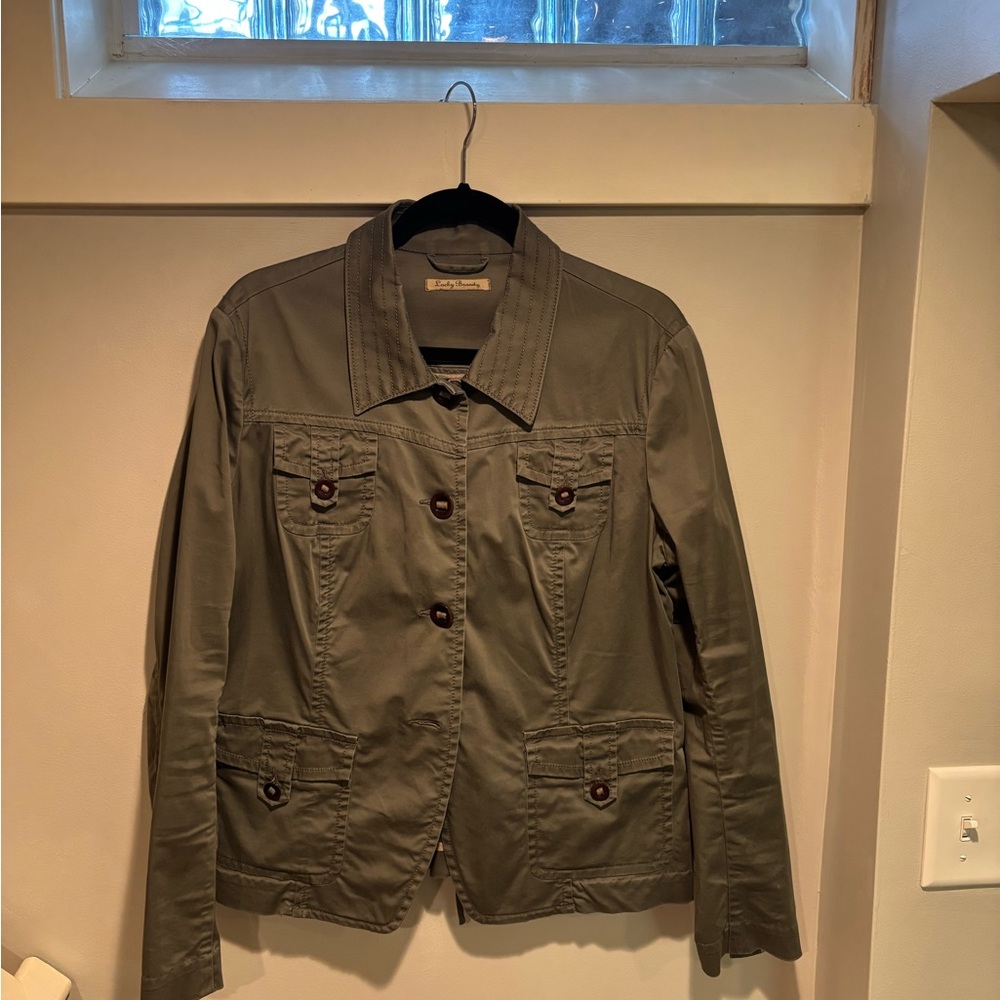 Lucky Brand Green Utility Jacket with Collared Neckline
